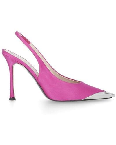 N°21 No21 Contrast-toe Slingback Heeled Court Shoes - Pink