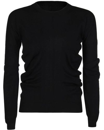 Maison Margiela Ruched Knitted Sweater - Black