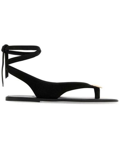 The Row Strapped Thong Sandals - Black