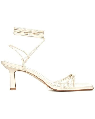 Aeyde Square Toe Ankle Strapped Sandals - White