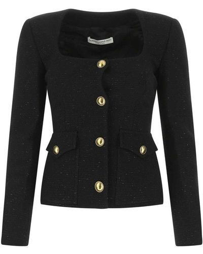 Alessandra Rich Jackets And Vests - Black