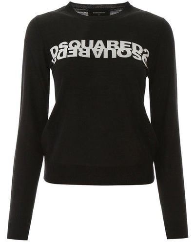 DSquared² Logo Intarsia Sweater - Black