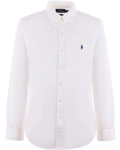 Polo Ralph Lauren Logo-embroidered Button-up Shirt - White