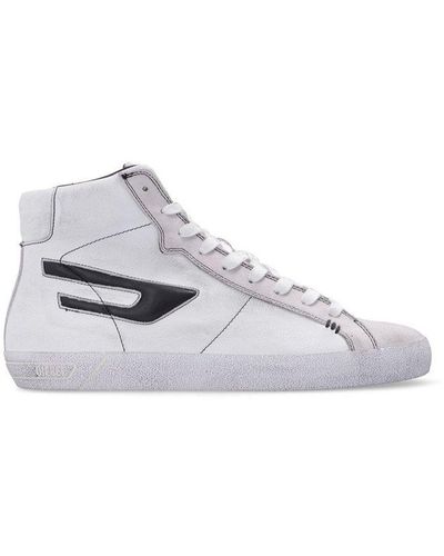 DIESEL S-leroji Leather High-top Sneakers - White