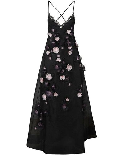 Zimmermann Daisy Floral-detailed Sleeveless Maxi Dress - Black