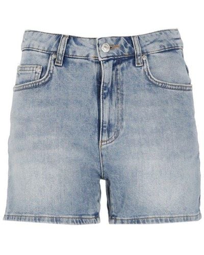 Moschino Jeans Logo-patch Denim Shorts - Blue