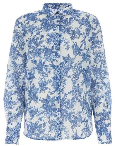 Saint James Allover Printed Buttoned Shirt - Blue