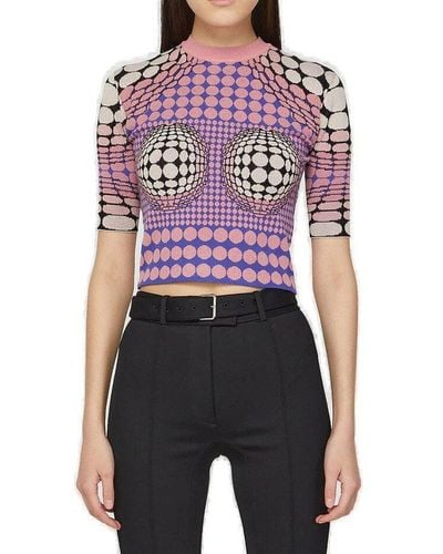 Rabanne Psychedelic Cropped Top - Multicolor