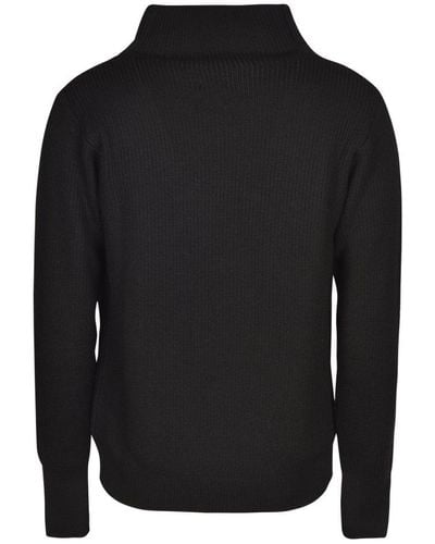 Barena High-neck Ribbed Knit Sweater - Black