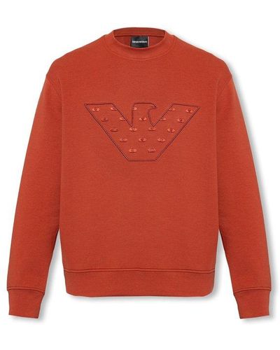 Emporio Armani Sweatshirt With Logo - Red