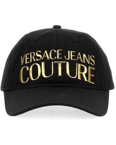 Versace Logo Rubberised Baseball Cap - Black