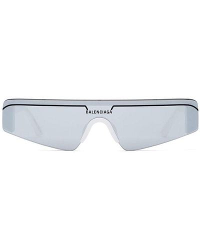 Balenciaga Ski Rectangular-frame Tinted Sunglasses - White