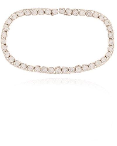 Jil Sander Necklace With Cubic Zirconia, - White