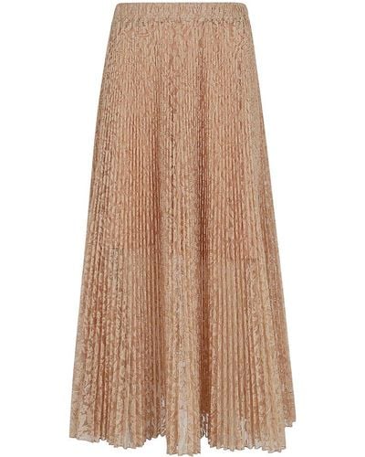Ermanno Scervino Pleated Skirt - Natural
