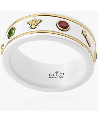 Gucci Icon Ring With Gemstones - White