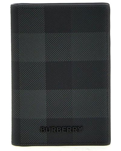 Burberry Check Card Holder Wallets, Card Holders - Black