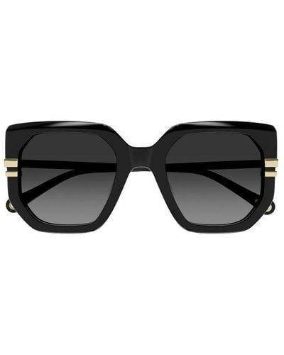 Chloé Oversized Square Frame Sunglasses - Black