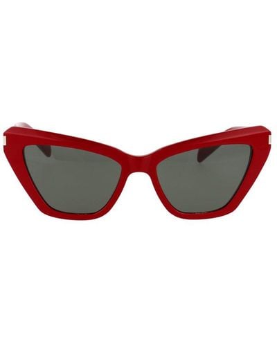 Saint Laurent Cat-eye Frame Sunglasses - Red