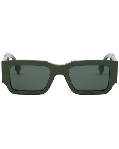 Fendi Rectangle Frame Sunglasses - Green