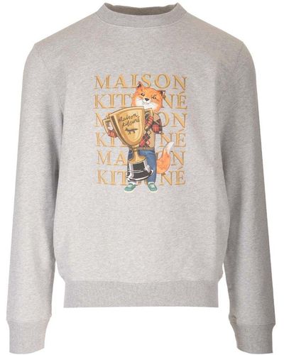 Maison Kitsuné Grey Fox Champion Sweatshirt