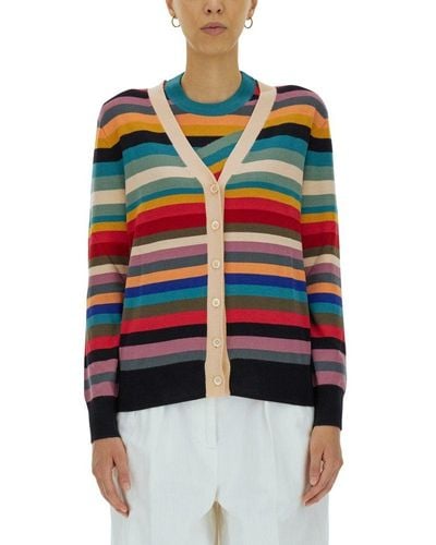PS by Paul Smith Signature Stripe Wool Cardigan - Multicolour