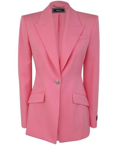 Versace Informal Jacket Responsible Wool Tailoring Fabric Clothing - Pink