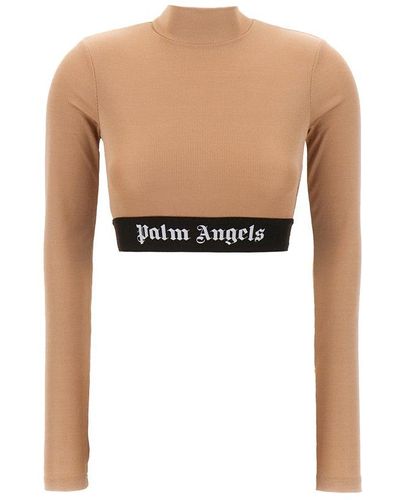 Palm Angels Top With Logo - Brown