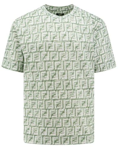 Fendi T-shirt With Monogram, - Green