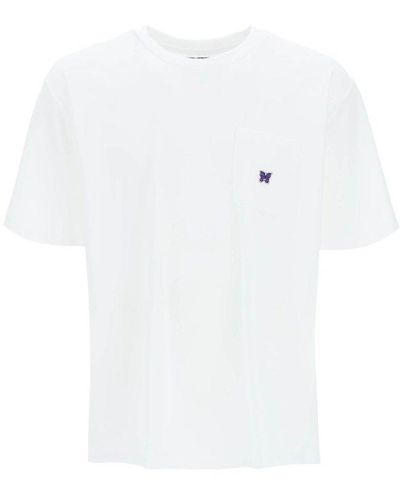 Needles Logo Embroidered Short-sleeved T-shirt - White