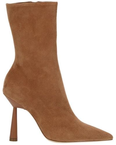 Gia Borghini Pointed-toe Ankle Boots - Brown
