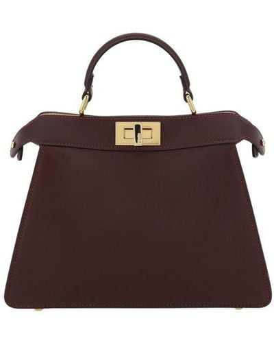 Fendi Peekaboo Tote Bag - Brown