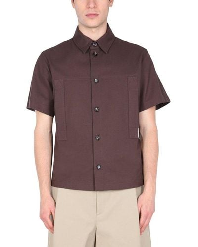 Bottega Veneta Buttoned Short-sleeved Shirt - Brown