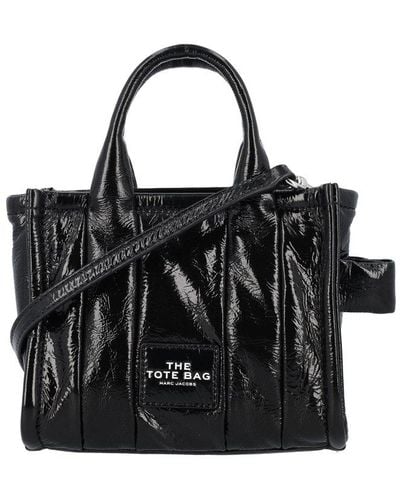 Marc Jacobs Shiny Crinkle Mini Tote Bag - Black