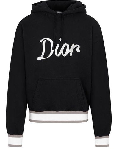 Dior Logo Hooded Sweatshirt - Black