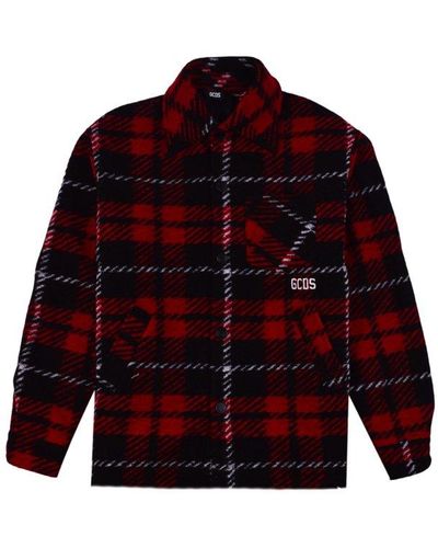 Gcds Checked Button-up Shirt Jacket - Red
