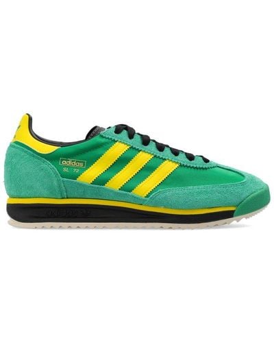 adidas Originals Sl72 Rs Suede And Leather-trimmed Mesh Sneakers - Green