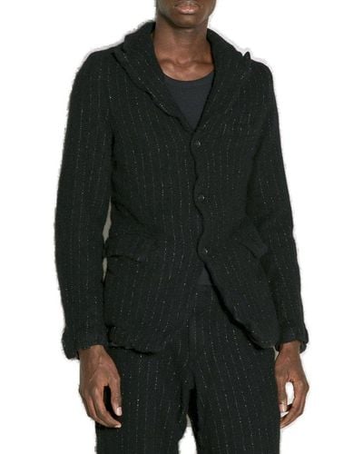 Comme des Garçons Striped Tailored Blazer - Black
