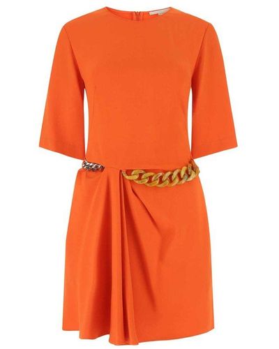 Stella McCartney Coral Stretch Crepe Dress - Orange