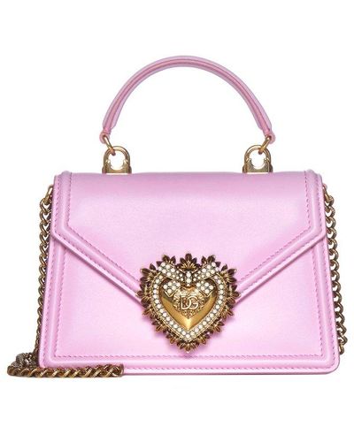 Dolce & Gabbana Devotion Embellished Small Tote Bag - Pink