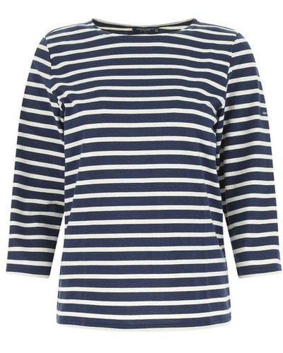 Saint James Striped Crewneck T-shirt - Blue