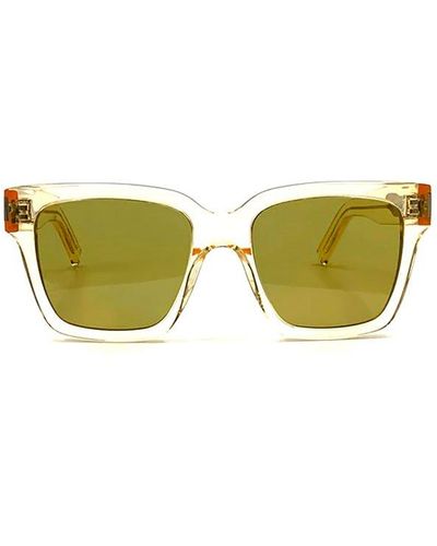 Saint Laurent Saint Laurent Sl 507 Transparent-frame Detail Sunglasses - Yellow