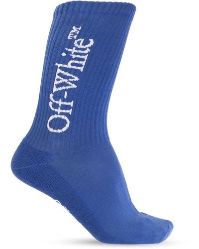 Off-White c/o Virgil Abloh Logo Cotton Socks - Blue