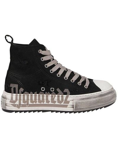 DSquared² Berlin Logo-printed High-top Trainers - Black