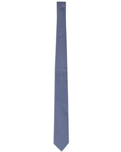 Zegna Patterned Jacquard Tie - Blue