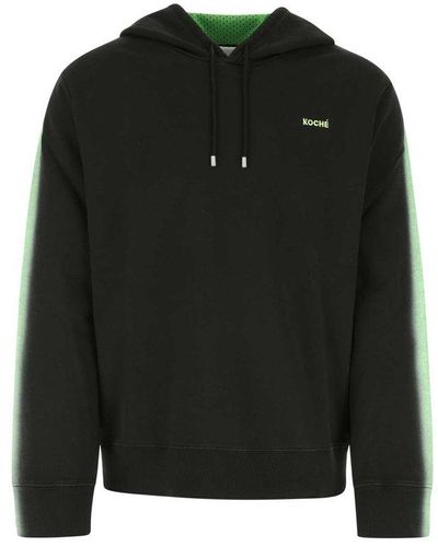 Koche Long-sleeved Drawstring Hoodie - Black