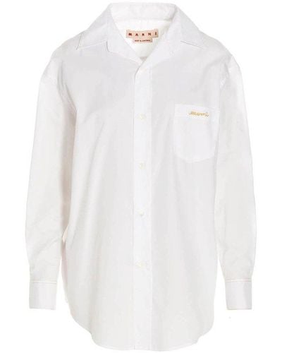 Marni Long-sleeved Buttoned Shirt - White
