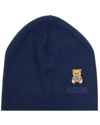 Moschino Hat With Logo, - Blue