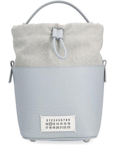 Maison Margiela 5ac Number Patch Drawstring Bucket Bag - Gray