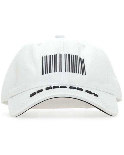 VTMNTS Barcode-printed Curved Peak Baseball Cap - White