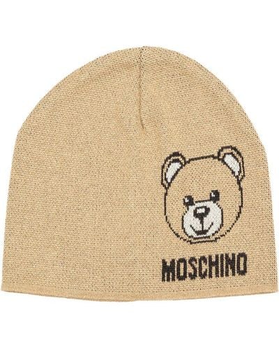 Moschino Teddy Bear Viscose Beanie - Natural